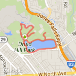 Druid Hill Park Run 3 route map