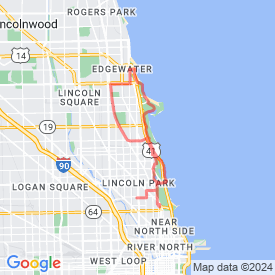 13.5 Run - 20.92 Km route in Chicago