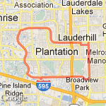 Plantation 13.56 miles route map