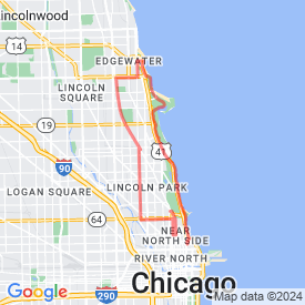 16 mi run - 24.14 Km route in Chicago