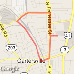Cartersville Ga 5k route map