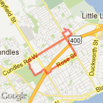 6.5km - NE Barrie route map