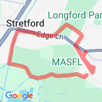 Run to Bridgewater Canal, back along Edge Lane route map