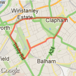 Wandsworth and Clapham Common  route map