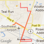 Arcola Parade Route #2 route map
