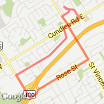 5.5 km - NE Barrie route map