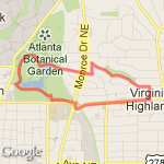 Piedmont park to Los Angeles route map