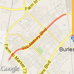 Apartments to Sonic and RR Tracks route map