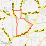5 mi. loop from Sandy Plains route map
