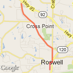 6mile loop thru Downtown Roswell route map