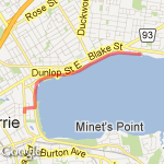 7.5km - Barrie Bayside route map