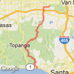 Temescal Canyon-Topanga Canyon Mountain Bike Trail 16.5 Mi route map