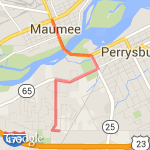 YMCA to Maumee Indoor route map