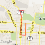 Short Run 2/8/12 route map