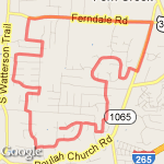 6 miles route map