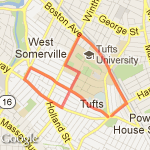 3 miles-hills route map