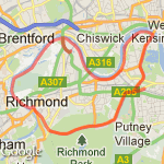 Hammersmith  - Richmond Park - Kew route map