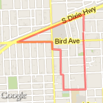 2 miles (B) route map