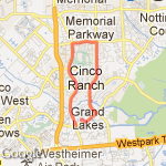 Week 7 - 9 mile training run route map