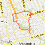 Reverse Belt Line Marlee to Eglinton route map