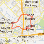 Week 8 - 10 miles training run route map