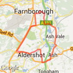 Farnborough/Ash Vale 10 route map