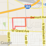 LF FP #2 - 3.25 Mi-Local Two Loops Out and Back route map