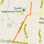 House to Eastland route map