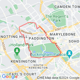 Maida Vale to Hyde Park via Notting Hill and back - 11.00 Km route in London