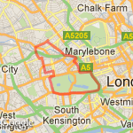 Maida Vale to Hyde Park via Notting Hill, Bayswater and Paddington and back route map