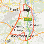 11 mile North Camp/Aldershot/Mytchett/Farnborough route map