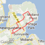 14km route Midland pt route map