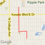 Monon to 61st route map