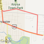 3.5 mile Lancaster Village route route map