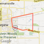 8-mile Lancaster Village route route map