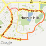 Harvest Hills route map