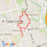 Toronto - Rosedale route map