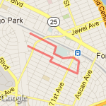 Rego Park Moring run with Em route map