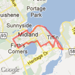 16km route in town route map