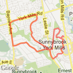 Don Mills 13Km route map