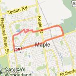 5 km route with one up hill route map