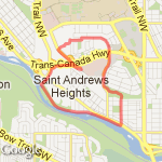 University-Memorial-Edworthy Loop route map