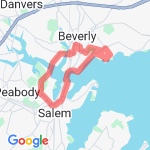 lynch park over salem/beverly bridge to kernwood and loopback to lynch park route map