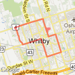 18 kilometer run for Uxbridge  route map