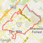 Mississauga Trails 14k route map
