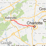 ashville to charlotte route map