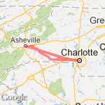 Asheville to charlotte route map