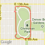 Cheesman Park - outer trail after 2010-11 Upgrades route map