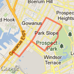 5.45 through Prospect Park route map