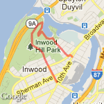 Inwood Geology Walk route map